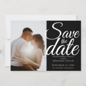 Eenvoudig elegant Typografie Weddenschap sparen de Save The Date (Voorkant)