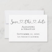 Eenvoudig elegant Typografie Weddenschap sparen de Save The Date (Voorkant)