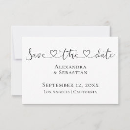 Eenvoudig elegant Typografie Weddenschap sparen de Save The Date