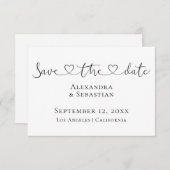 Eenvoudig elegant Typografie Weddenschap sparen de Save The Date (Voorkant / Achterkant)