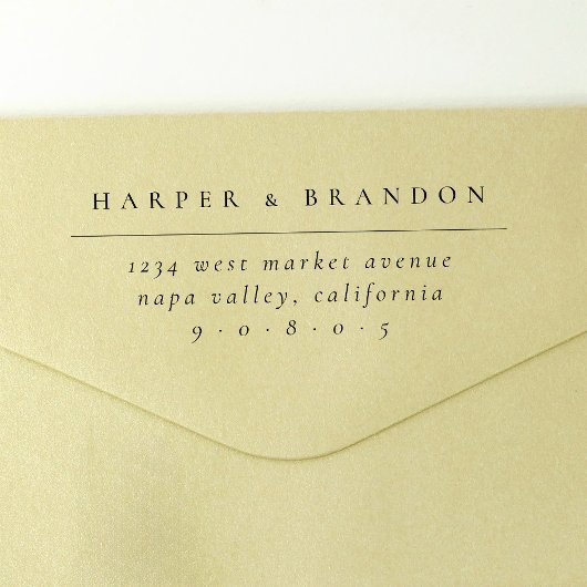 Eenvoudig Elegant Typography Wedding Return Addres Rubberstempel