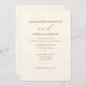 Eenvoudig, elegant, uitnodigend huwelijk kaart (Voorkant / Achterkant)