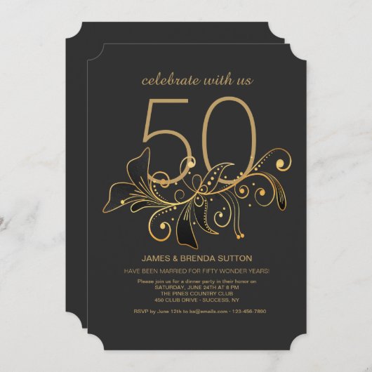 Eenvoudig Elegant Uitnodiging (Voorkant / Achterkant)