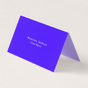 Eenvoudig Elegant Ultramarijnblauw Minimalistisch Visitekaartje
