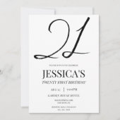 Eenvoudig elegant Unisex 21e verjaardagsfeest Kaart (Voorkant)