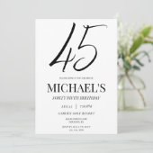 Eenvoudig Elegant Unisex 45e Verjaardagsfeest Kaart (Staand voorkant)