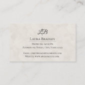 Eenvoudig Elegant van het Monogram van de Witte Wa Visitekaartje (Achterkant)