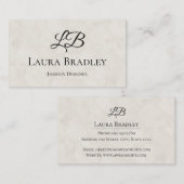 Eenvoudig Elegant van het Monogram van de Witte Wa Visitekaartje (Voorkant / Achterkant)