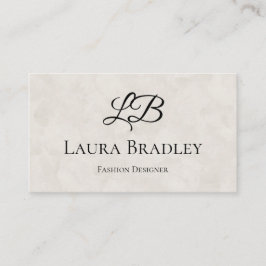 Eenvoudig Elegant van het Monogram van de Witte Wa Visitekaartje