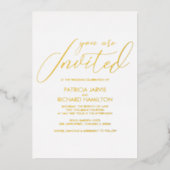 Eenvoudig elegant verfijnd huwelijk folie uitnodiging (Voorkant)