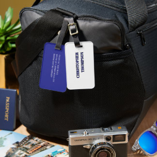 Eenvoudig Elegant Vet Blauw Wit Bagagelabel