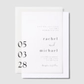 Eenvoudig, elegant, vet, bruiloft, vellum uitnodigingen (Offset)