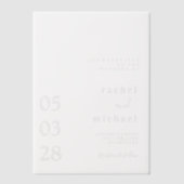 Eenvoudig, elegant, vet, bruiloft, vellum uitnodigingen (Voorkant)