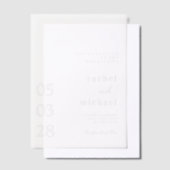 Eenvoudig, elegant, vet, bruiloft, vellum uitnodigingen (Offset)