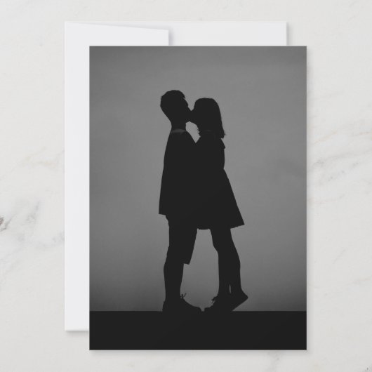 Eenvoudig Elegant Vet Script Foto Modern Bruiloft Kaart (Achterkant)