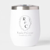 Eenvoudig, Elegant Vine Crest Paar Monogram + Datu (Voorkant)