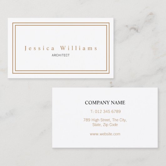 Eenvoudig elegant visitekaartje (Voorkant / Achterkant)