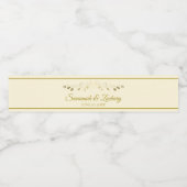 Eenvoudig elegant Vlaams goud- en crèmehuwelijk Waterfles Etiket (Enkel label)