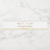 Eenvoudig Elegant Vlaams Goud & Wit Weddenschap Waterfles Etiket (Enkel label)