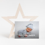 Eenvoudig Elegant Volledige Foto met Collage Birth Aankondiging<br><div class="desc">Lieve en eenvoudige,  elegante typografie met volledige foto. De rug kenmerkt een 3 fotocollage en ruimte voor extra douanetekst.</div>