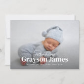 Eenvoudig Elegant Volledige Foto met Collage Birth Aankondiging (Voorkant)