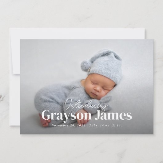 Eenvoudig Elegant Volledige Foto met Collage Birth Aankondiging (Voorkant)