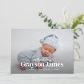 Eenvoudig Elegant Volledige Foto met Collage Birth Aankondiging (Staand voorkant)