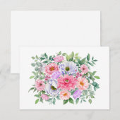 Eenvoudig Elegant Waterverf Bloemen Boeket Flat Notitiekaartje (Voorkant / Achterkant)