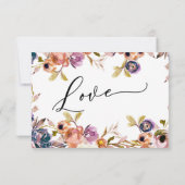 Eenvoudig, elegant, Waterverf Boho Floral RSVP Kaartje (Achterkant)