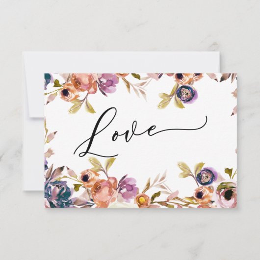 Eenvoudig, elegant, Waterverf Boho Floral RSVP Kaartje (Achterkant)