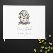 Eenvoudig Elegant Waterverf Vogel Baby shower Gastenboek