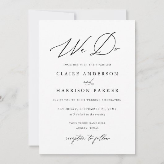 Eenvoudig Elegant We Doen Bruiloft Uitnodiging (Voorkant)