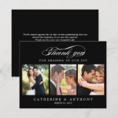 Eenvoudig Elegant Weddenschap Foto: Hartelijk dank Bedankkaart (Voorkant / Achterkant)