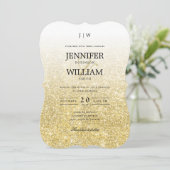 Eenvoudig Elegant Weddenschap Gold Glitter Monogra Kaart (Staand voorkant)