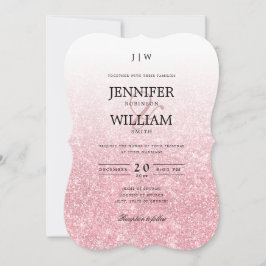 Eenvoudig Elegant Weddenschap Roos Gold Glitter Mo Kaart