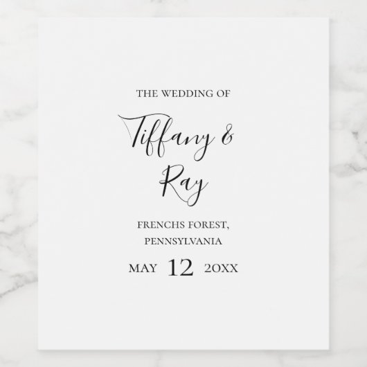 Eenvoudig Elegant Weddenschap Wine Label Wijn Etiket (Enkel label)