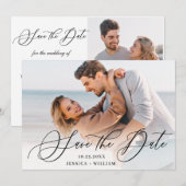 Eenvoudig Elegant Wedding 2 FOTO Save The Date (Voorkant / Achterkant)