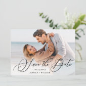 Eenvoudig Elegant Wedding 3 FOTO Save The Date (Staand voorkant)