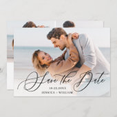 Eenvoudig Elegant Wedding 3 FOTO Save The Date (Voorkant / Achterkant)