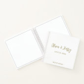 Eenvoudig Elegant Wedding Gastenboek | goudwit Notitieboek (Binnen)