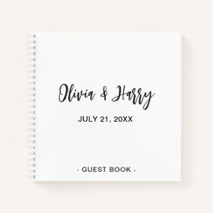 Eenvoudig Elegant Wedding Gastenboek   Zwart Wit Notitieboek
