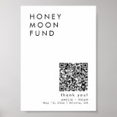 Eenvoudig Elegant Wedding Honeymoon Fund Sign Poster (Voorkant)