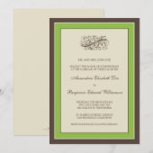 Eenvoudig Elegant Wedding Invitation (groene appel Kaart (Voorkant / Achterkant)
