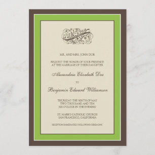 Eenvoudig Elegant Wedding Invitation (groene appel Kaart