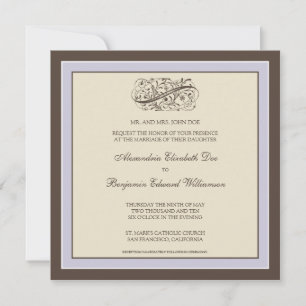 Eenvoudig Elegant Wedding Invitation (lila) Kaart