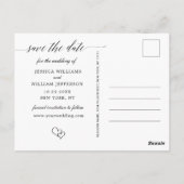 Eenvoudig Elegant Wedding Save the Date 3 Photo Briefkaart (Achterkant)