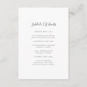 Eenvoudig Elegant Wedding Schedule of Events Card Informatiekaartje (Voorkant)