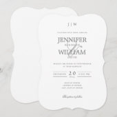 Eenvoudig Elegant Wedding Silver Monogram Kaart (Voorkant / Achterkant)