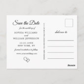 Eenvoudig Elegant Wedding sparen de Foto van de Da Briefkaart (Achterkant)