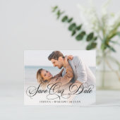 Eenvoudig Elegant Wedding sparen de Foto van de Da Briefkaart (Staand voorkant)